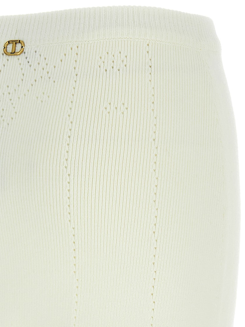 Twin-Set Cut-Out Intarsia Skirt