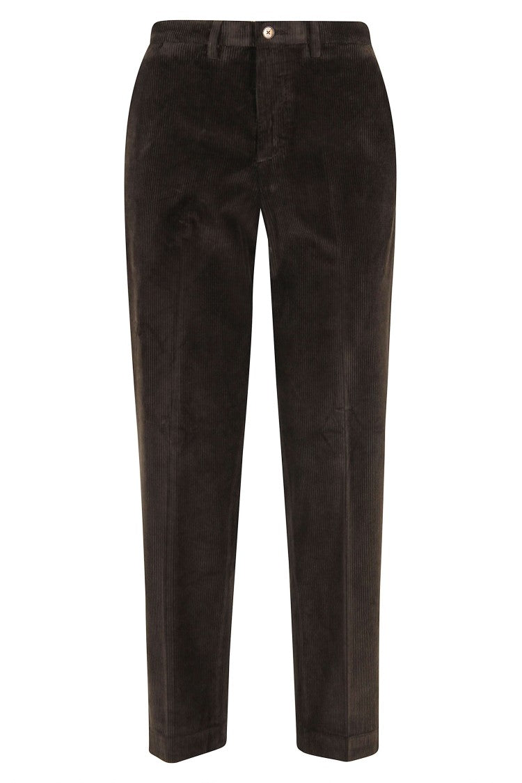 Briglia Straight-Cut Corduroy Pants With Classic Design Elements