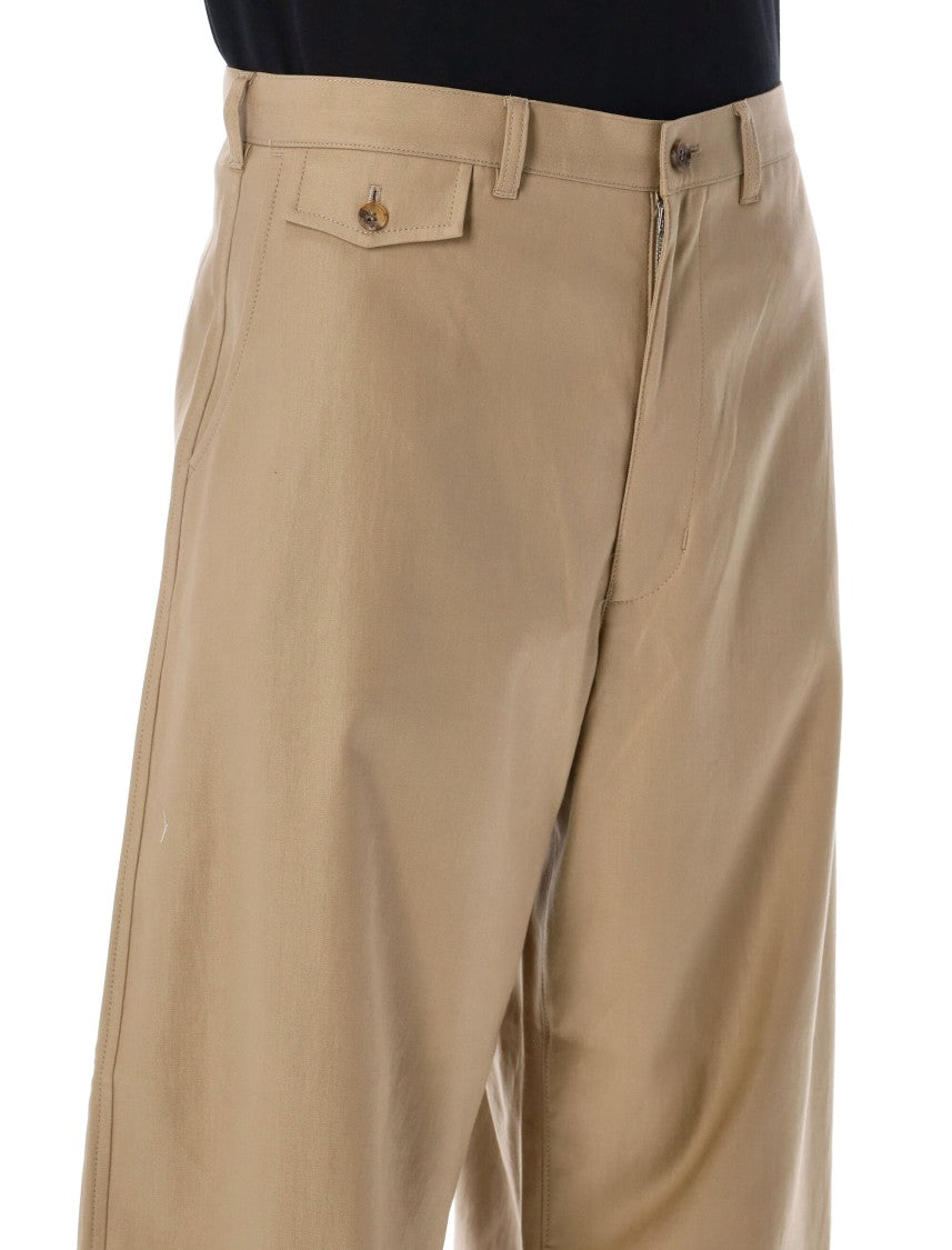 Comme Des Garçons Brown Wide-Leg Chino Pants