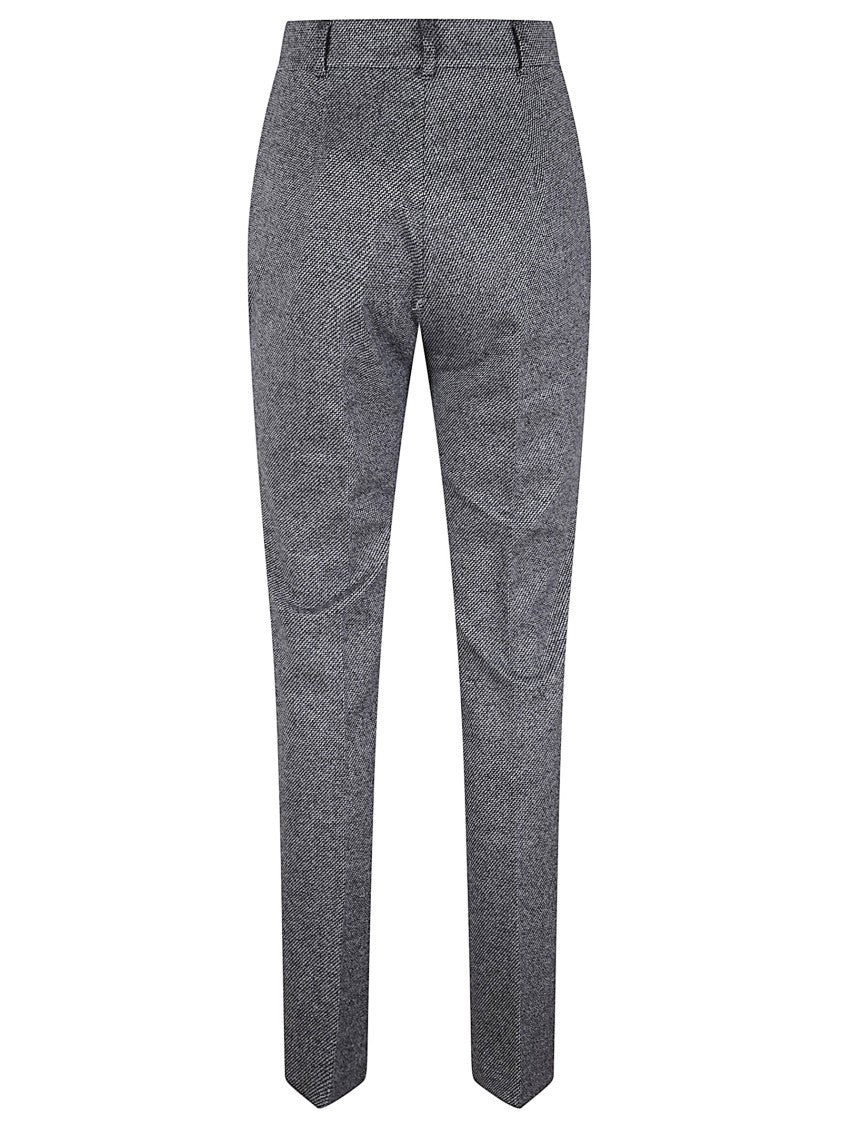 Max Mara Tailored Gray Jersey Trousers With Zip Fastening