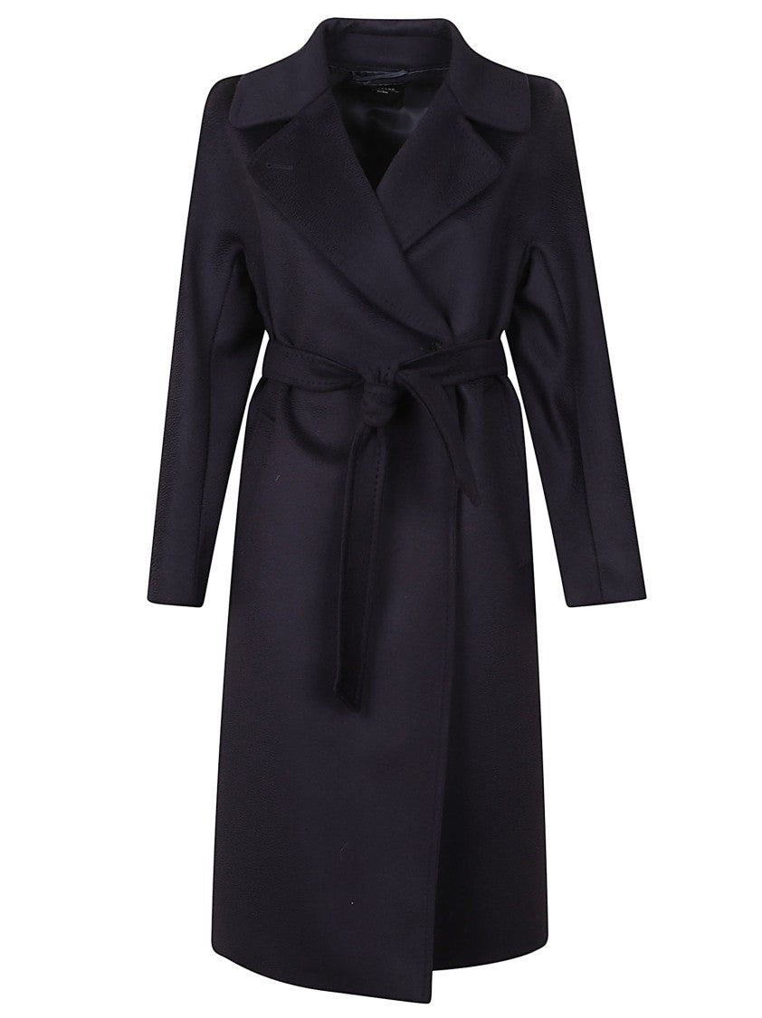 Max Mara Double-Breasted Blue Wool Coat