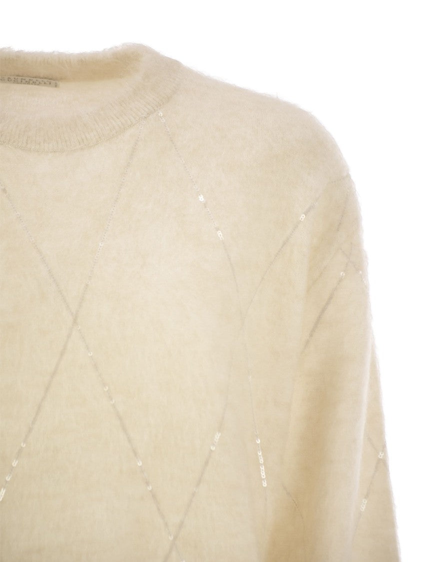 Brunello Cucinelli Mohair, Wool, Cashmere And Silk Sweater