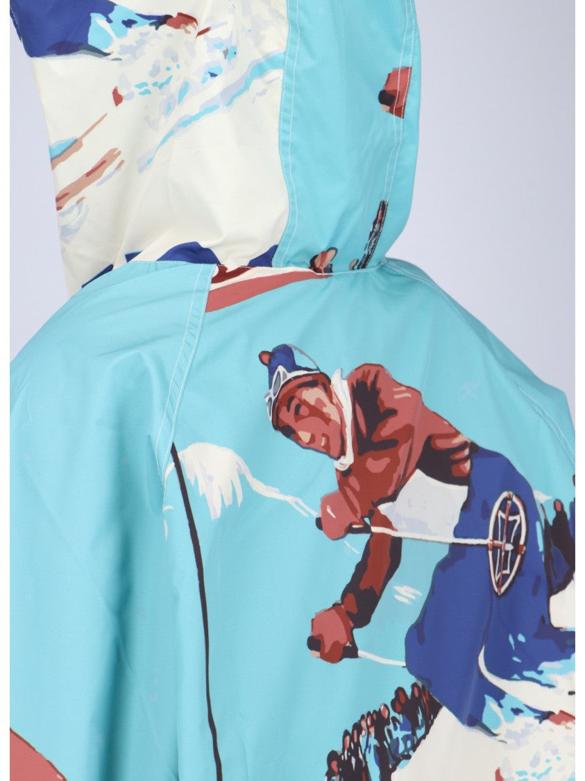 Rhude Hooded Technical Jacket In Light Blue