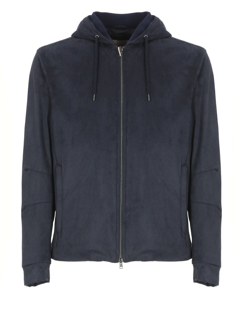 Herno Dark Blue Padded Jacket With Functional Design