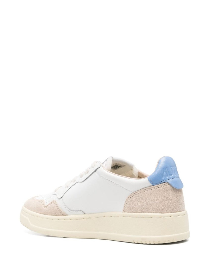 Autry Perforated White Sneakers With Lace-Up Fastening