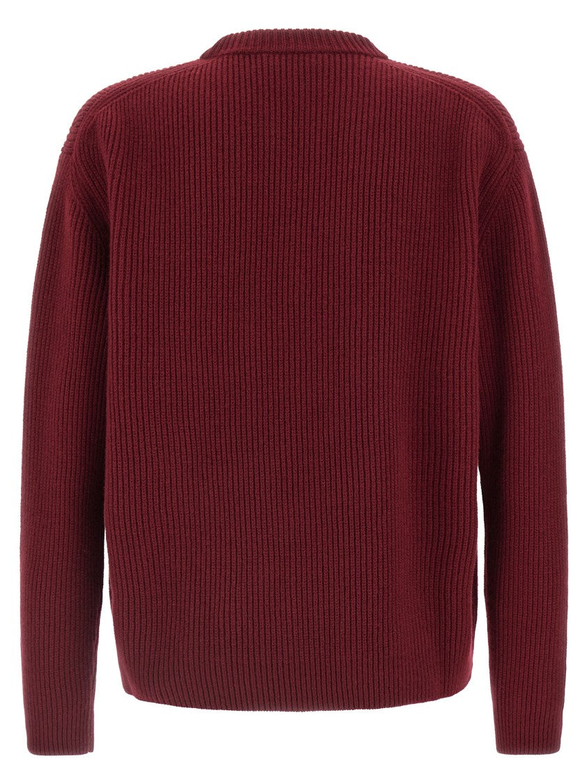 Gucci Intarsia Logo Detail Ribbed Knit Sweater