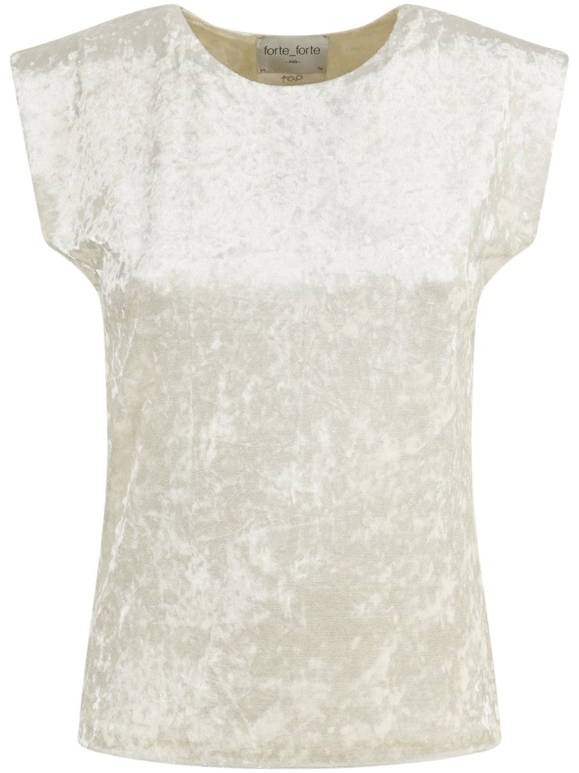 Forte Forte Iridescent Stretch Velvet Sleeveless Top