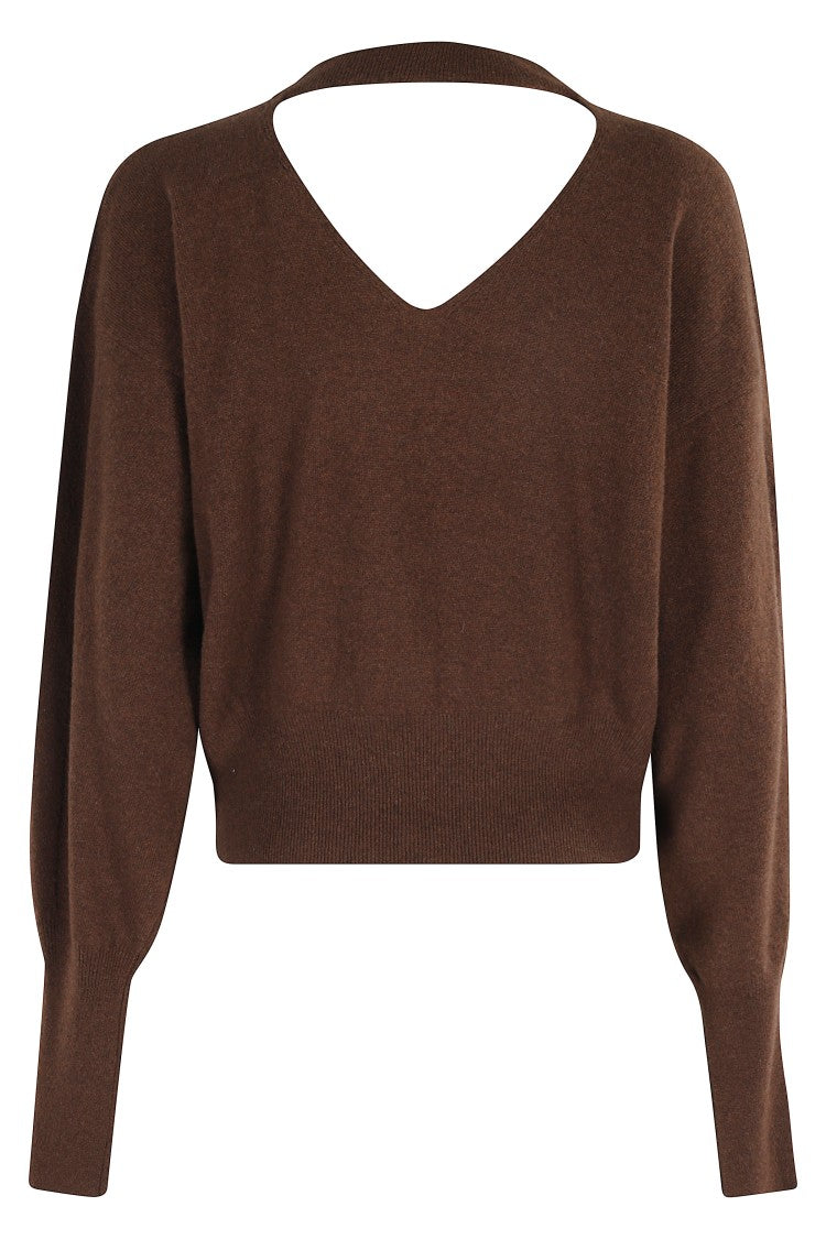 Federica Tosi Cut-Out Sweater With Deep V-Neckline And Unique Back Detail