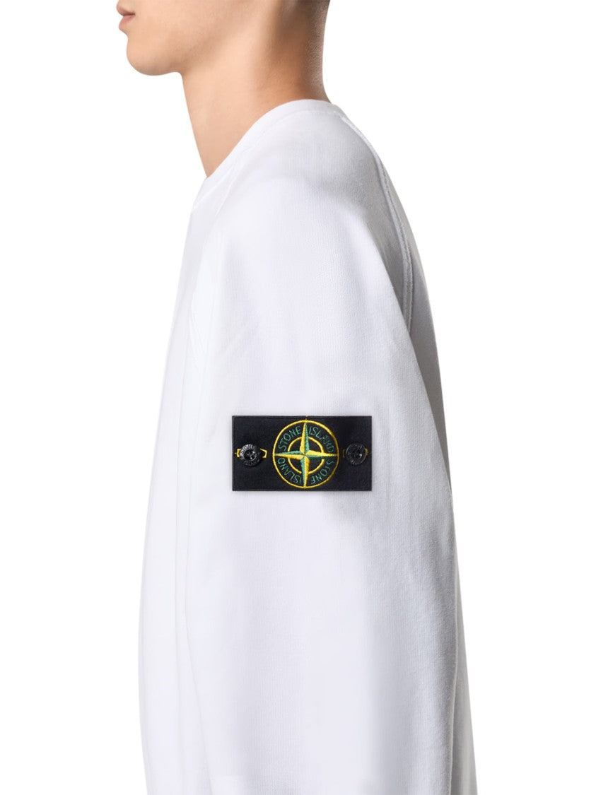 Stone Island Classic White Sweater With Timeless Design