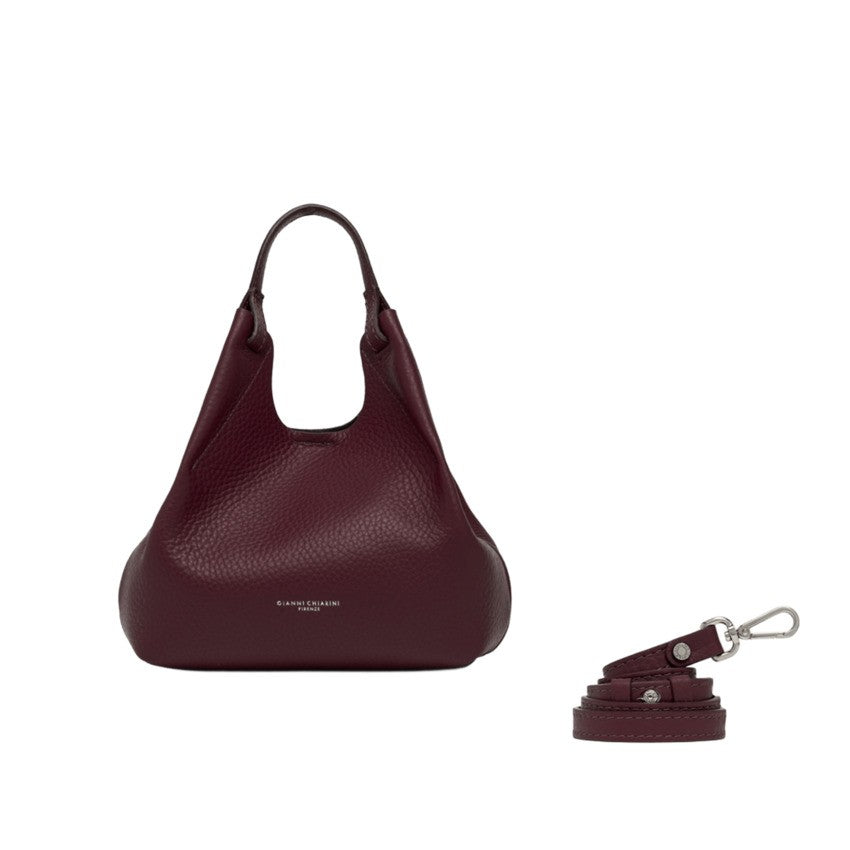 Gianni Chiarini Contemporary Double-Grain Leather Handbag With Detachable Strap