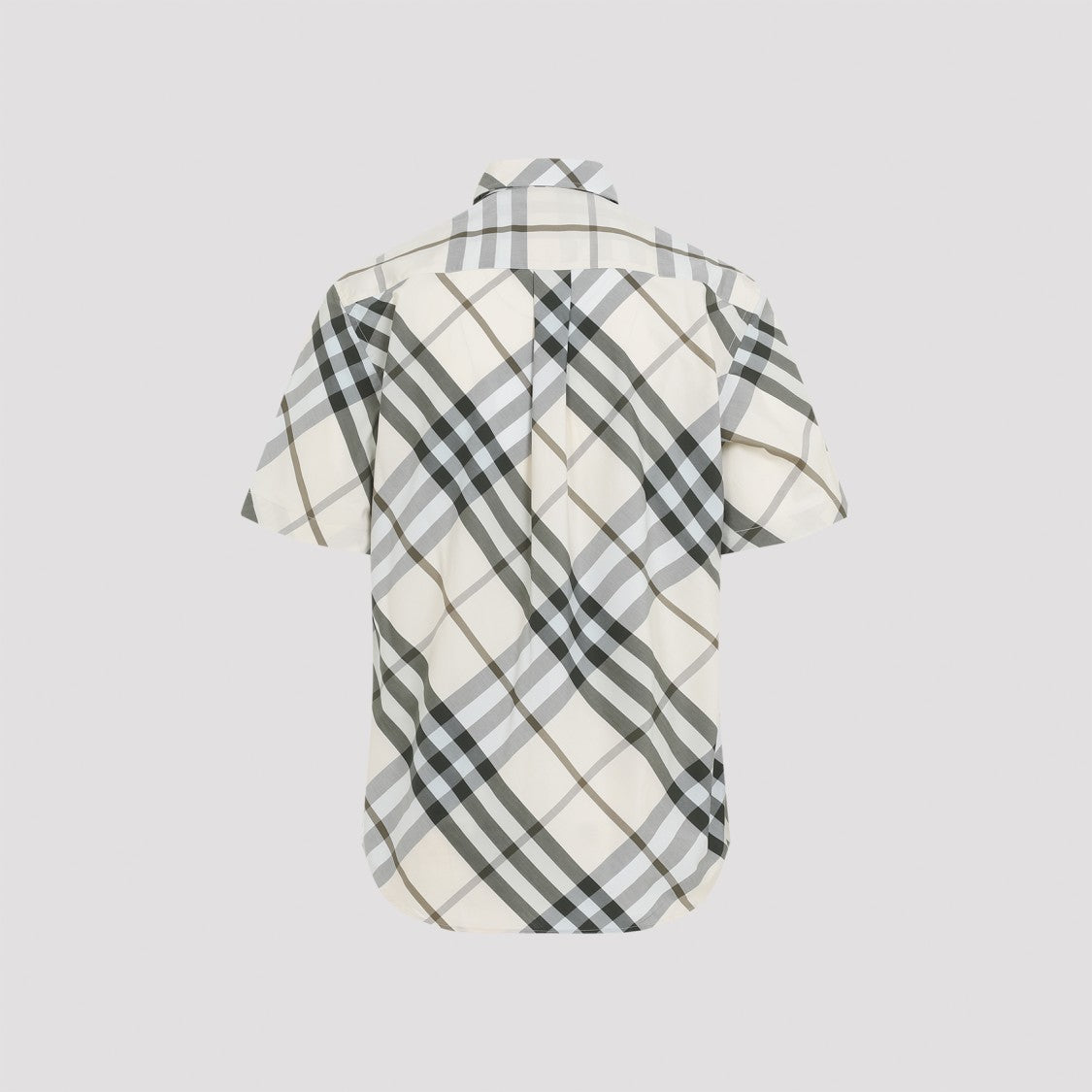 Burberry Alabaster Beige Check Cotton Shirt