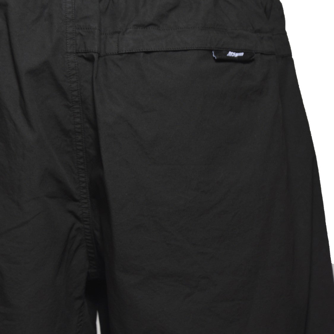 Msgm Black Cotton Bermuda Shorts With Buckle