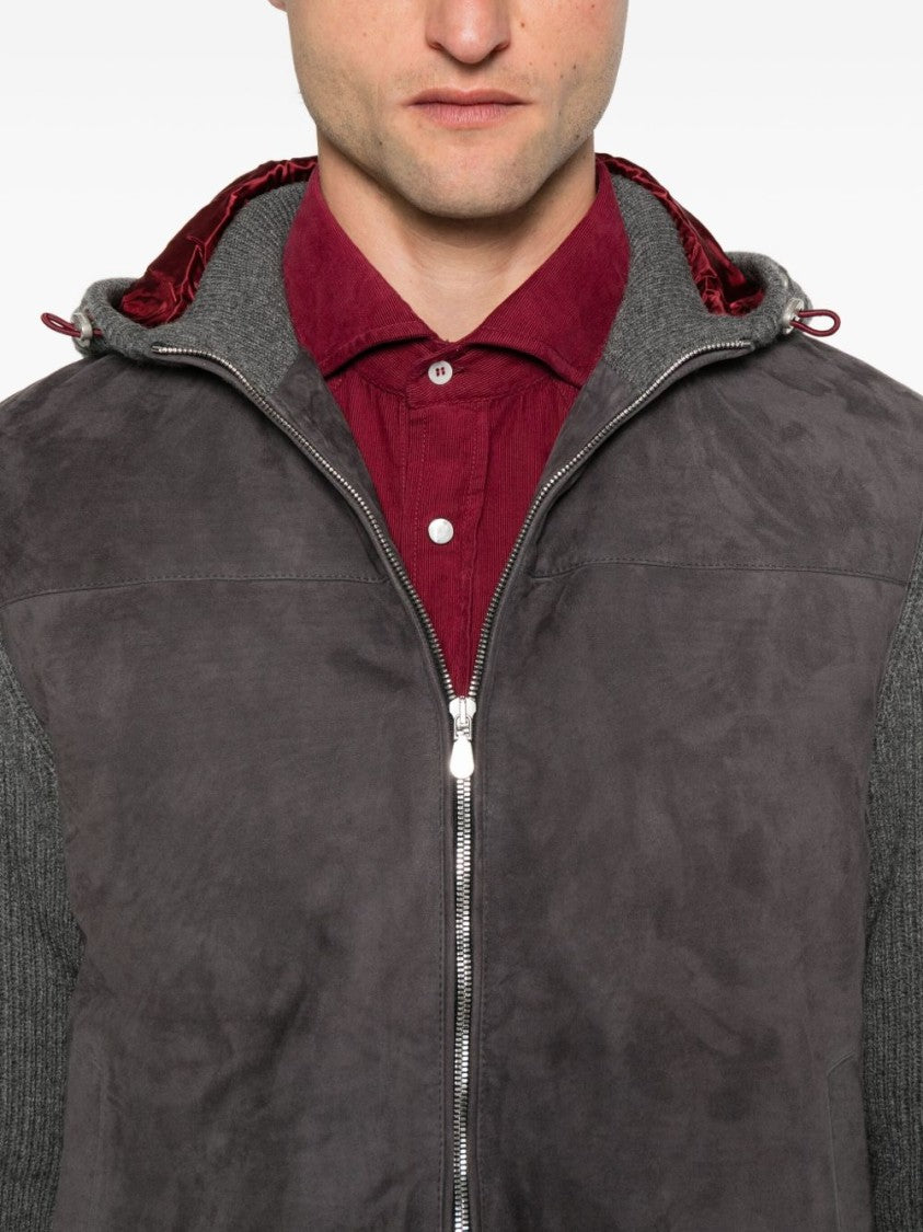 Brunello Cucinelli Suede And Knit Coat