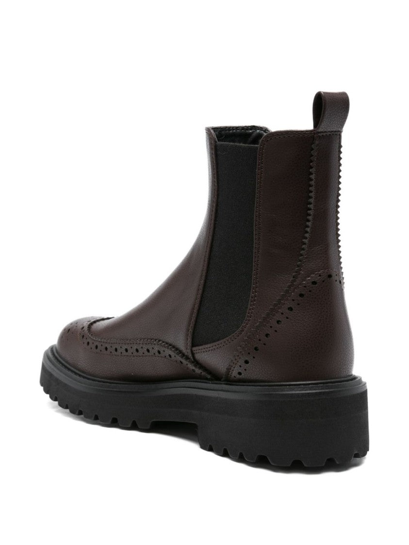 Twin-Set Brogue Ankle Boots With Sole