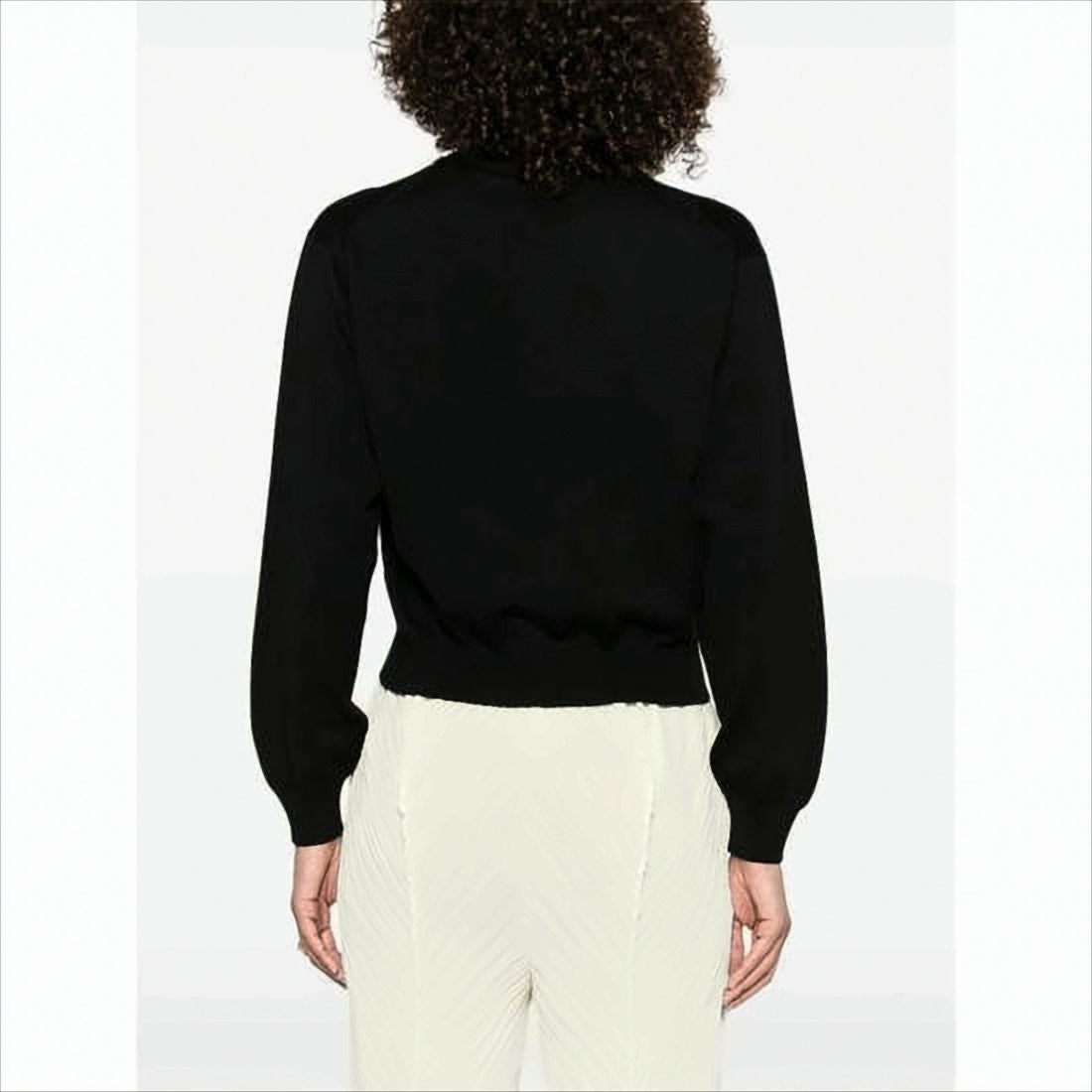 Kenzo Classic Button-Up Wool Cardigan With Embroidered Floral Emblem