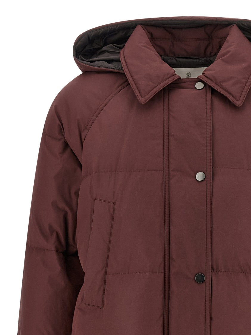 Brunello Cucinelli 'Shiny Zipper Pull' Down Jacket