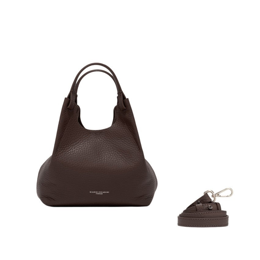 Gianni Chiarini Contemporary Brown Pebbled Leather Shoulder Bag