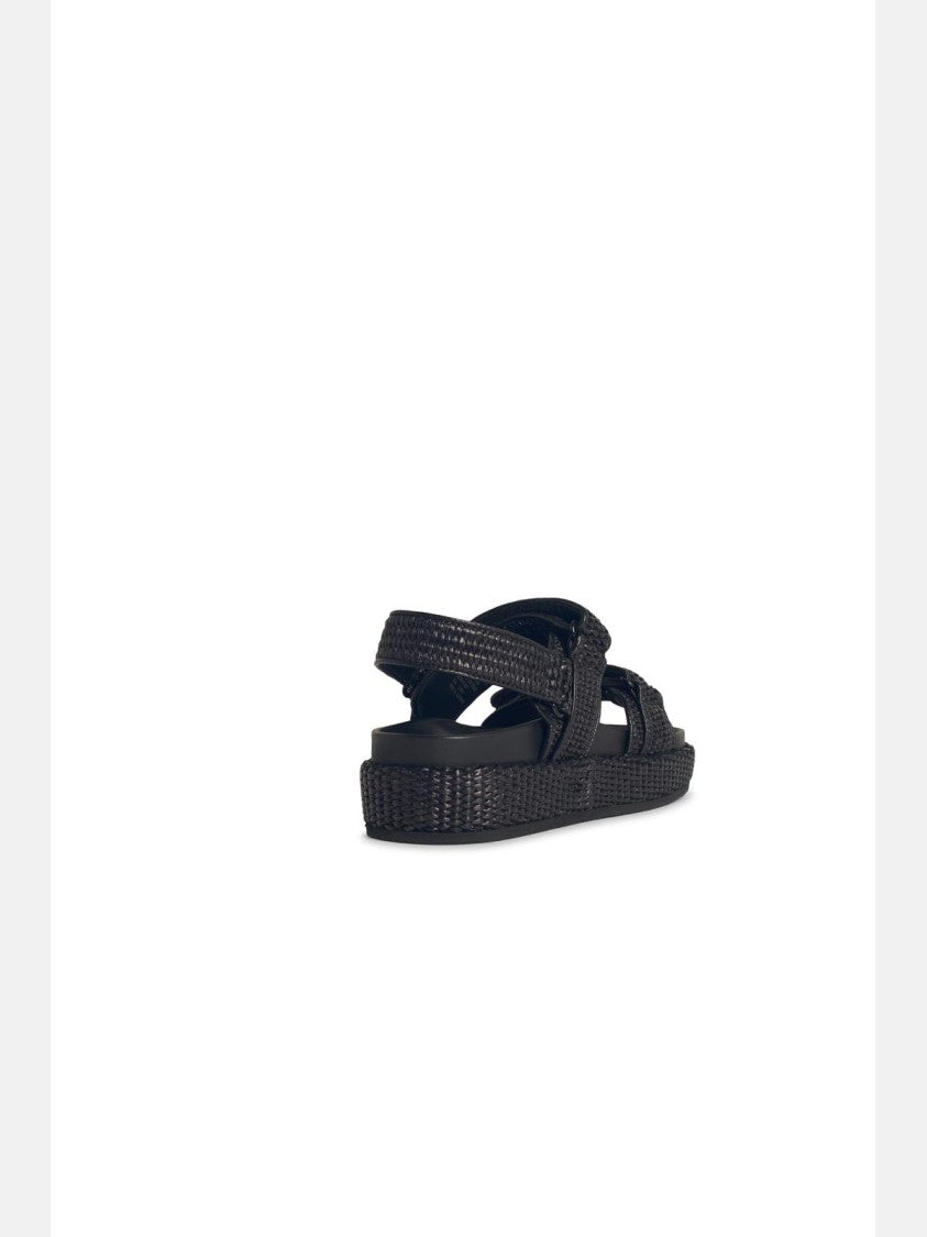 Tory Burch 'Kira' Black Leather Sandals