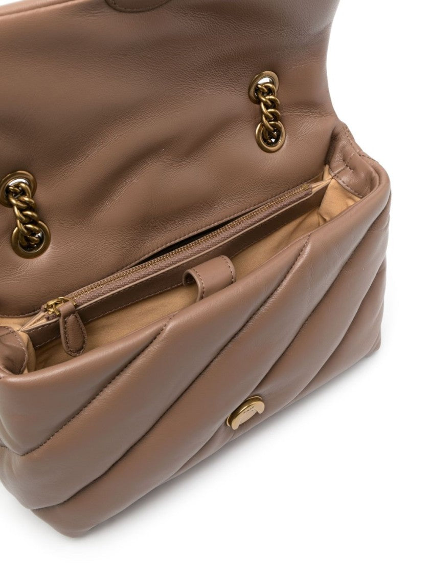 Pinko Quilted Calf Leather Shoulder Bag