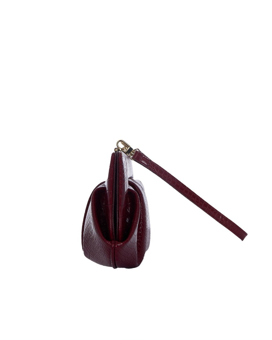 Themoirè Prune Emera Croco Handbag