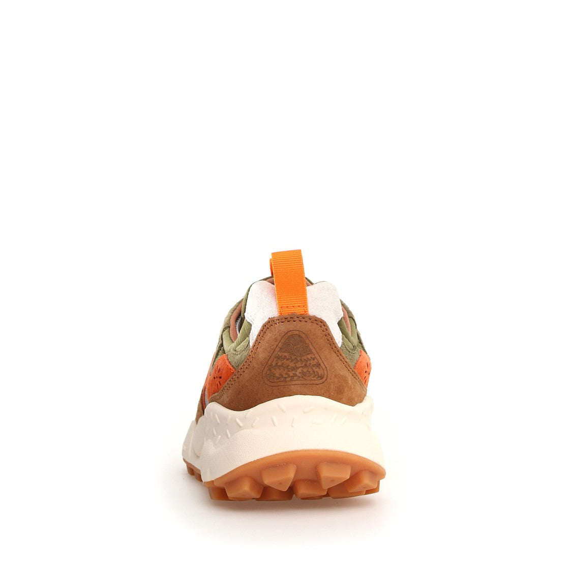 Flower Mountain Green Gray Suede And Orange Leather Inserts Yamano Sneakers