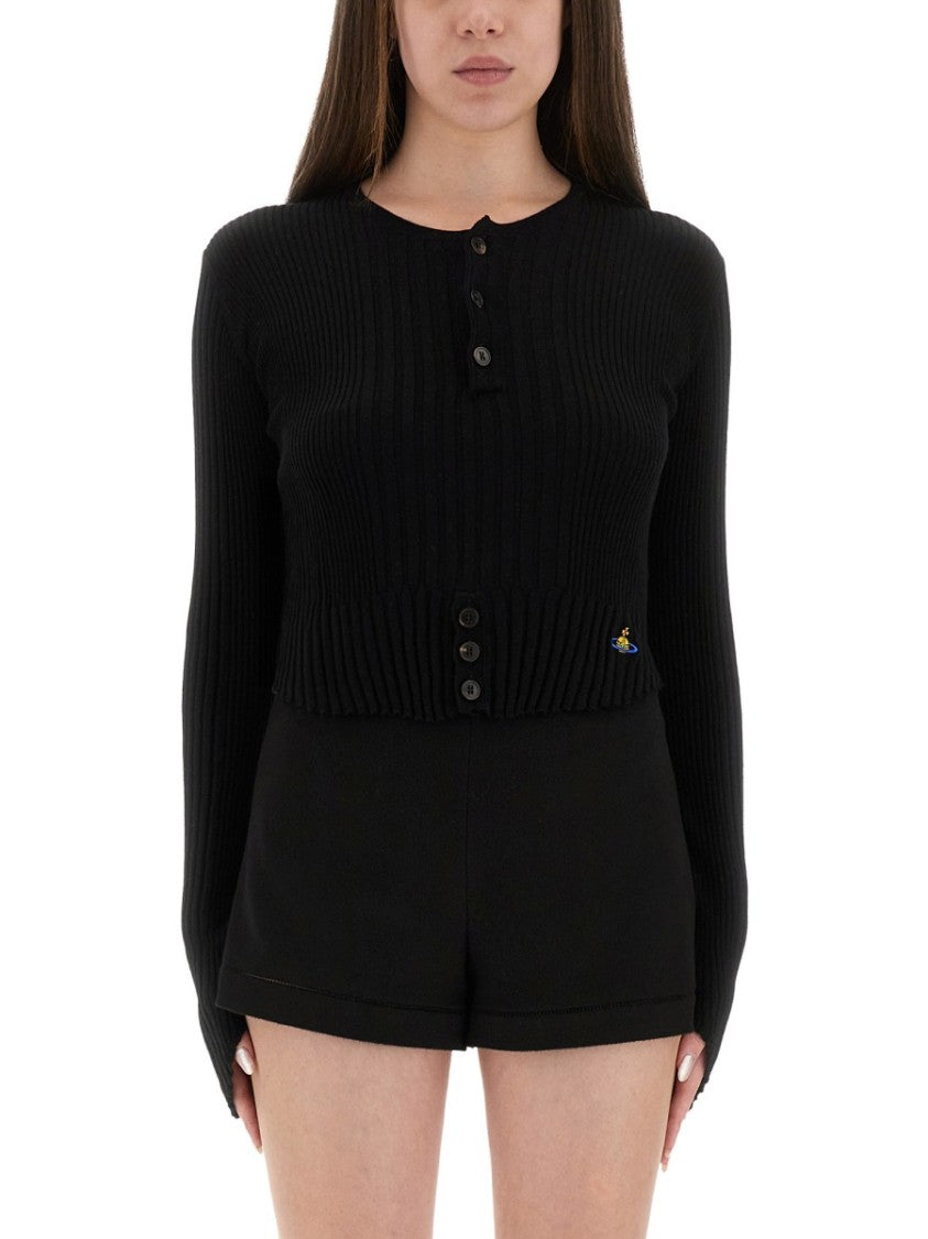 Vivienne Westwood Cropped Knitted Top With Cashmere Blend