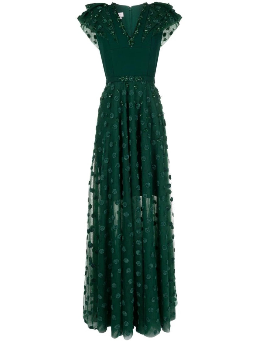 Saiid Kobeisy Beaded Tulle Dress With Polka Dots