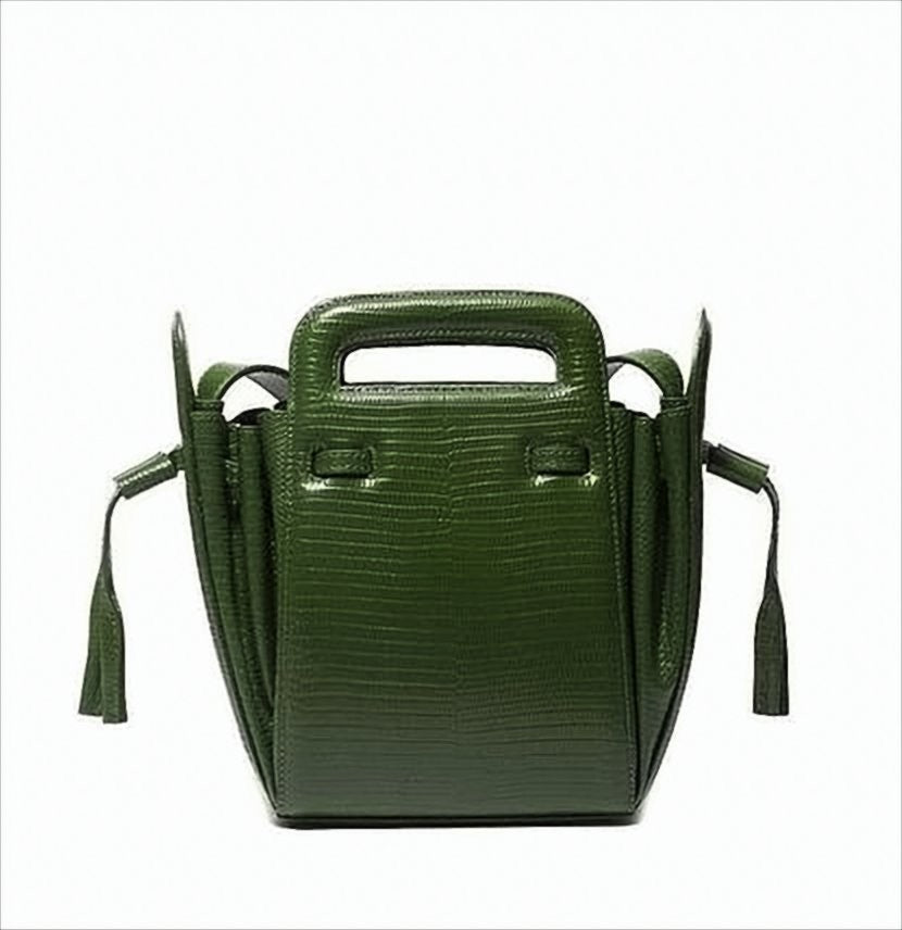 Ami Structured Textured Leather Crossbody Bag