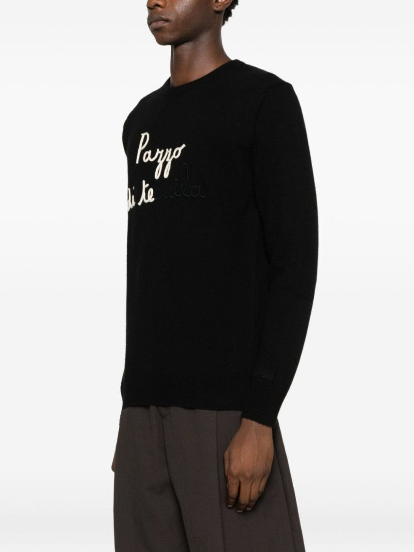 Mc2 Saint Barth Wool-Cashmere Blend Sweatshirt With Embroidered Design