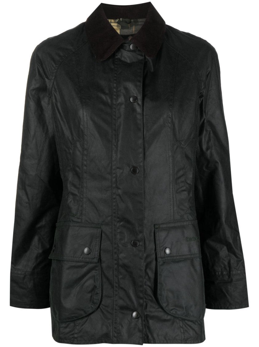 Barbour Green Cotton Jacket With Structured Silhouette