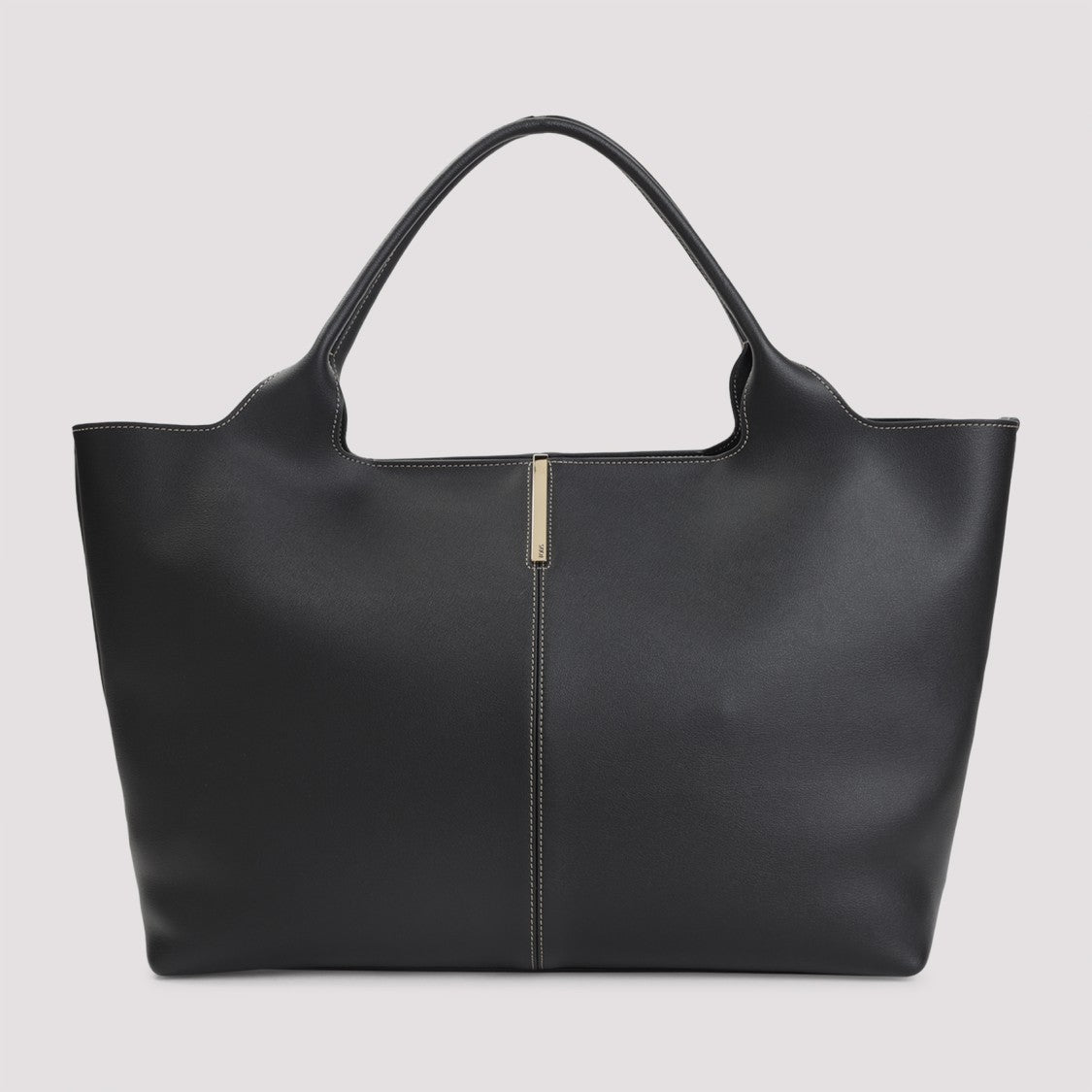 Tod's Black Leather Ebr Medium Shopping Bag