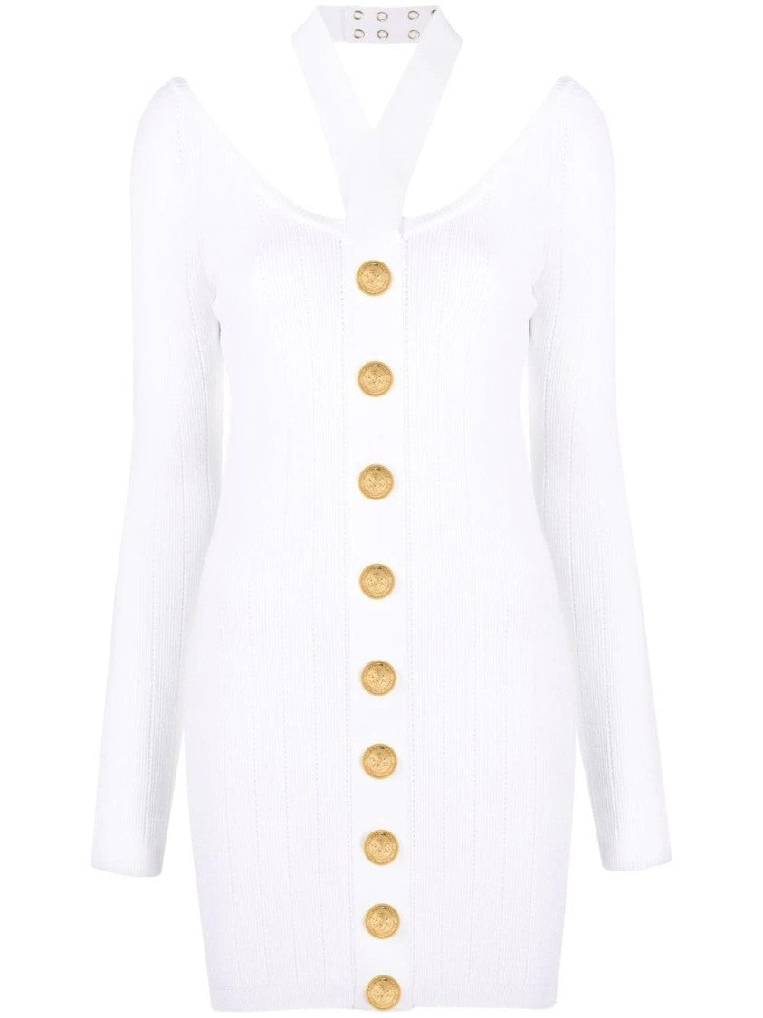 Balmain Short Halterneck Knit Dress