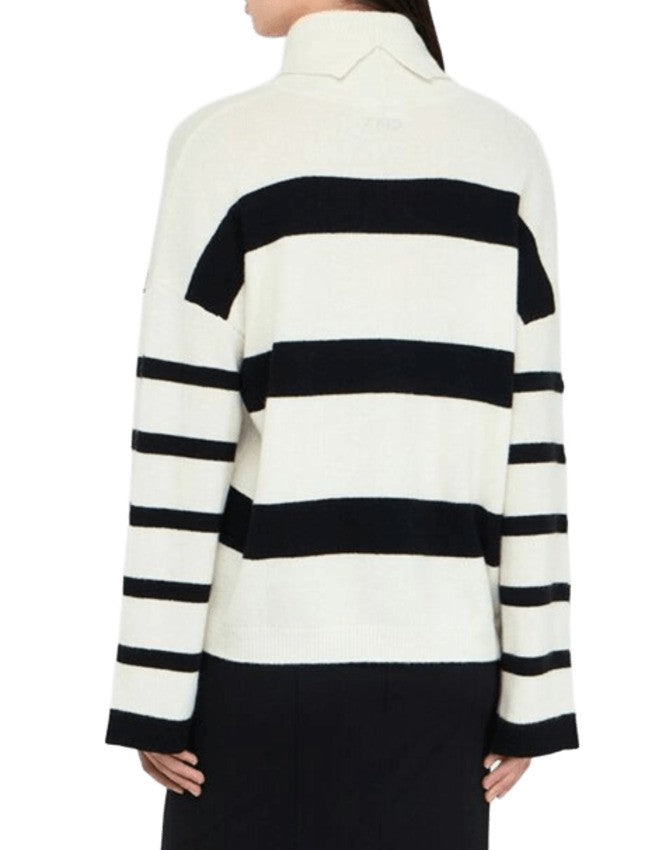 Liu Jo White Wool Sweater With Jewel Button Accents