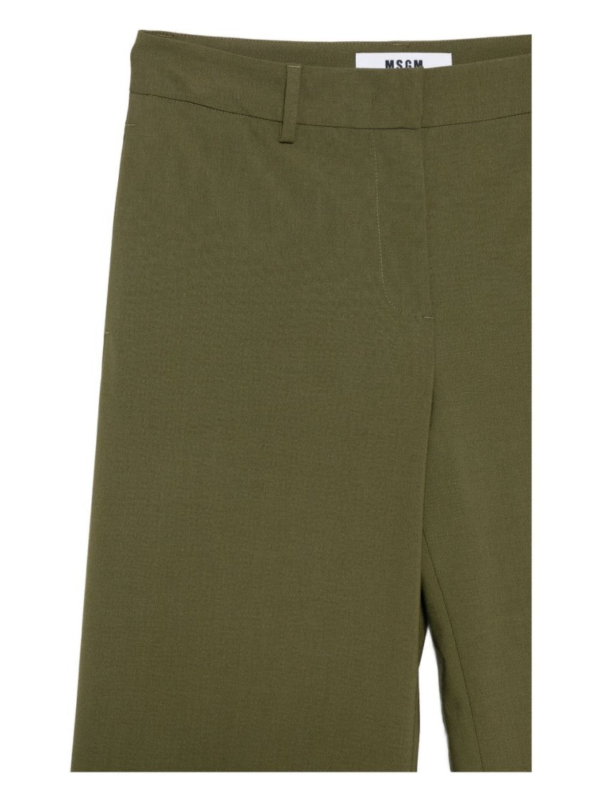 Msgm High-Waisted Wide-Leg Trousers