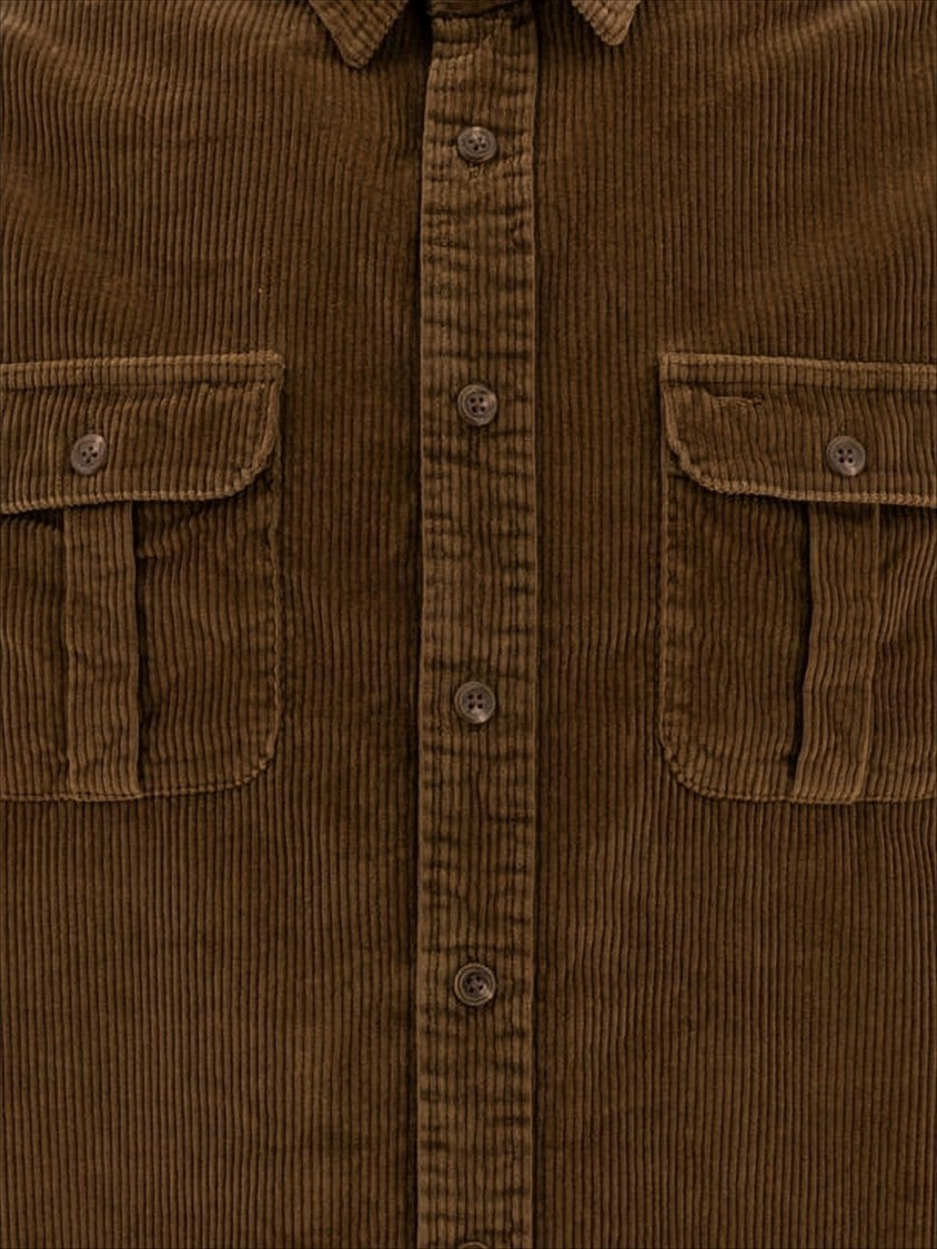 Polo Ralph Lauren Corduroy Long-Sleeve Shirt With Classic Collar And Flap Pockets