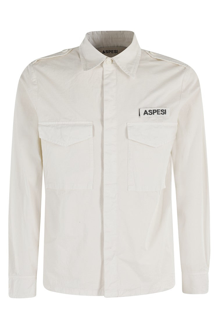 Aspesi Field Jacket With Pointed Collar And Flap Pockets
