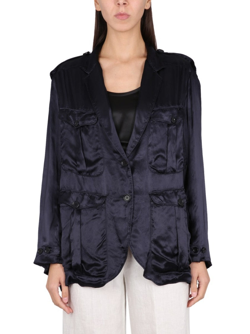 Aspesi Single-Breasted Jacket With Epaulets