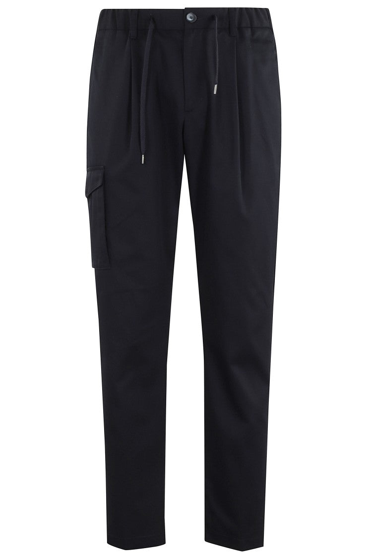 Herno Tailored Blue Pants With Elastic Waistband