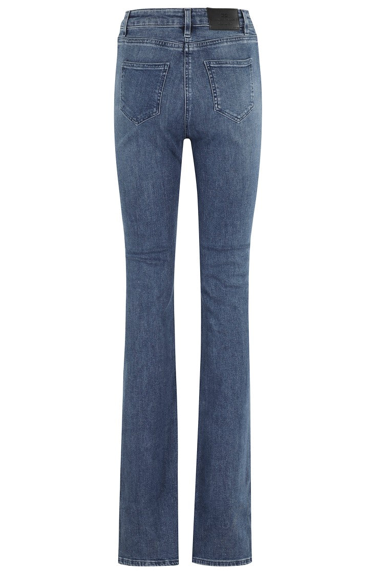 Elisabetta Franchi Flared Denim Jeans With Logo Detail