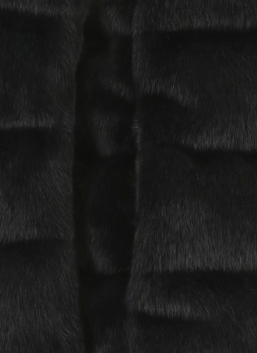 Herno Black Faux Fur Quilted Down Jacket