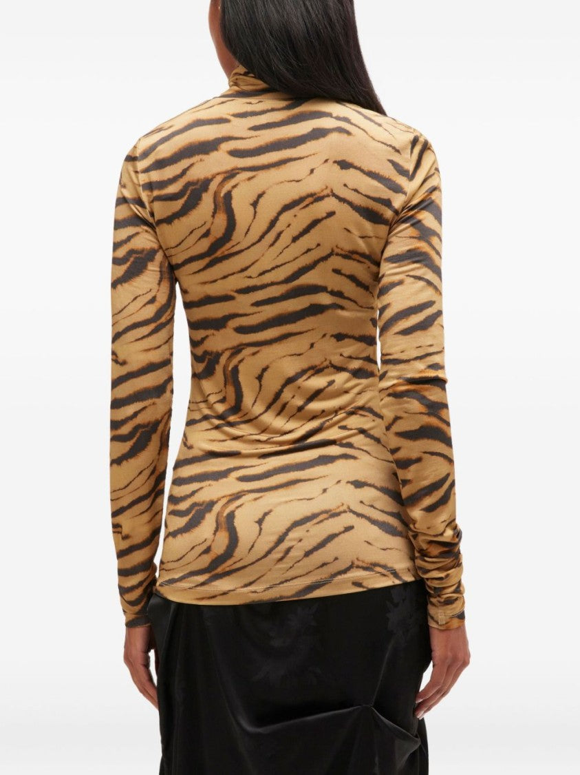 Ganni Fitted Long-Sleeve Top