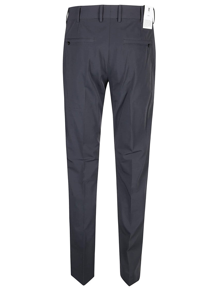 Pt Torino Straight-Cut Tailored Trousers With Concealed Closure