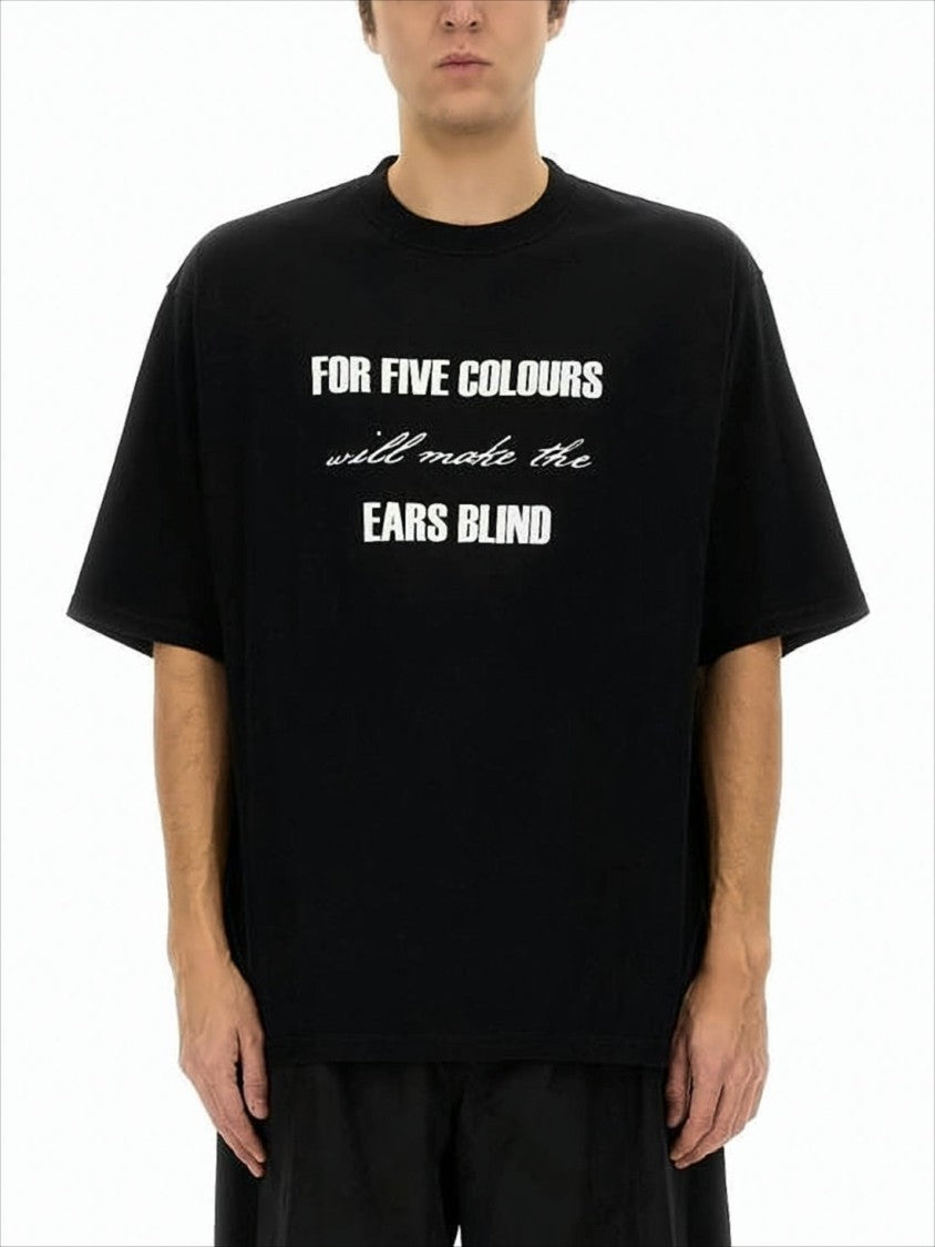 Undercover Graphic Print Black Short-Sleeve T-Shirt With Relaxed Fit
