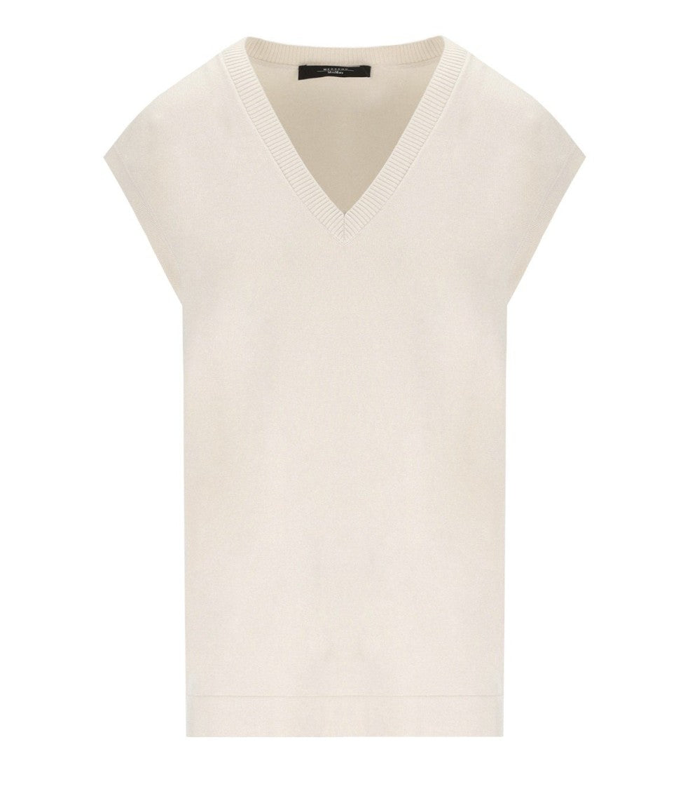 Max Mara Orosei Ivory Knitted Vest