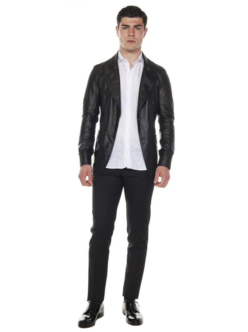 Franzese Collection Black Leather Jacket
