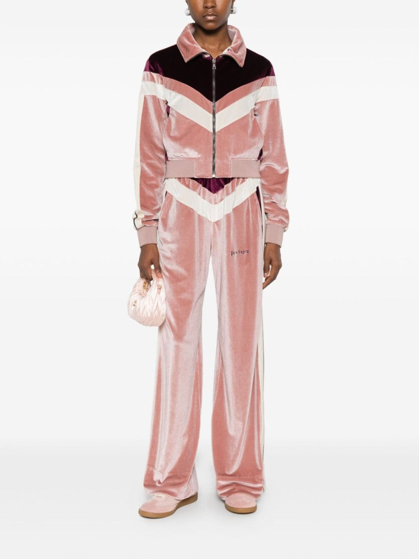 Palm Angels Cropped Velvet Jacket
