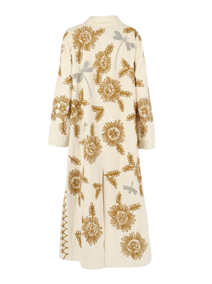 Forte Forte Velvet Coat With "Voila' Une Fleur" Embroidery