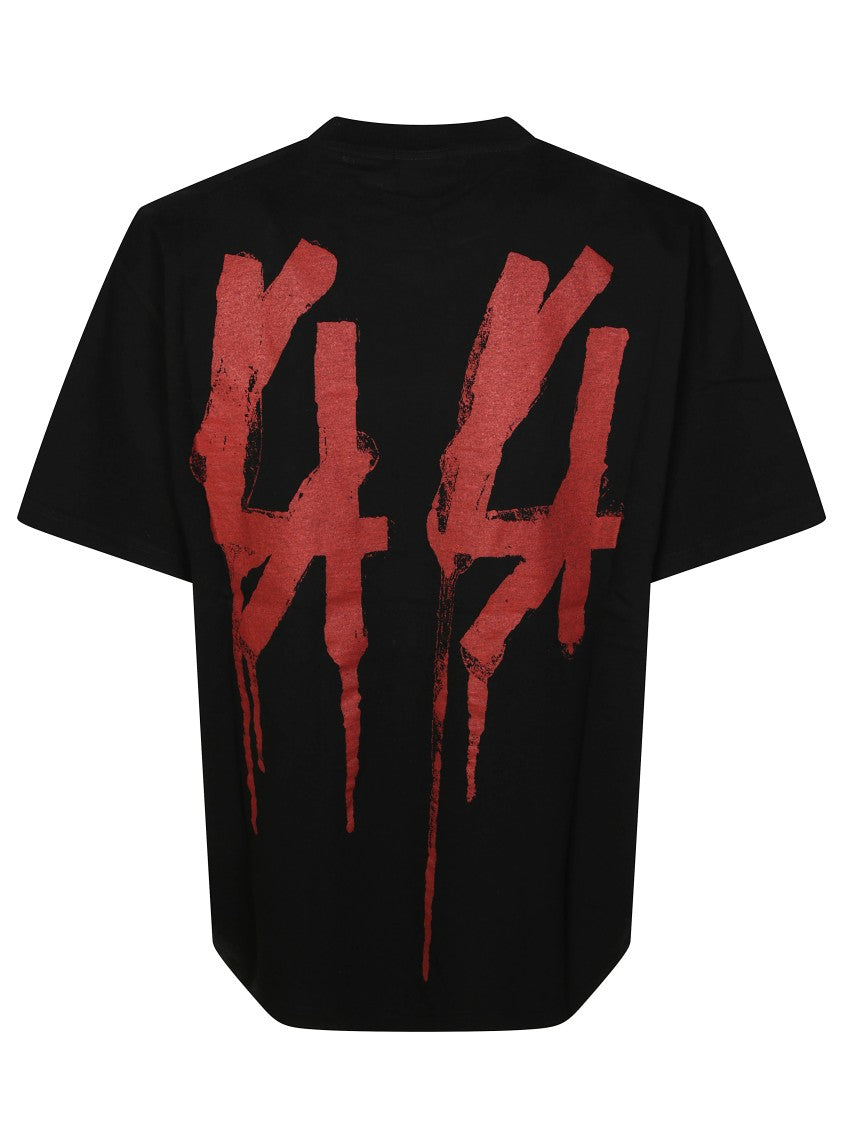 44 Label Group Black Short-Sleeve T-Shirt With Dripping Red Graphic