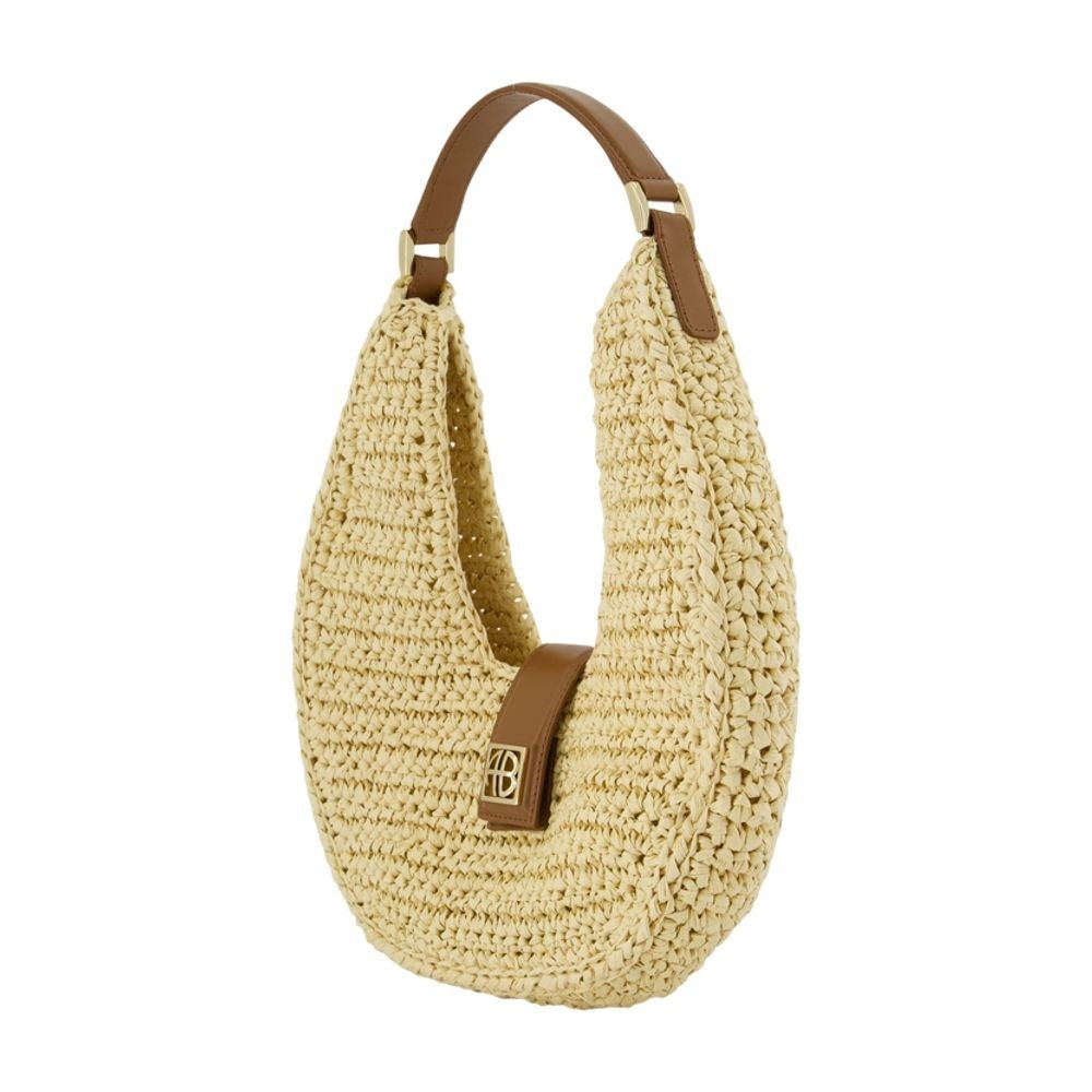 Anine Bing Lou Monogram Shoulder Bag - Leather - Beige