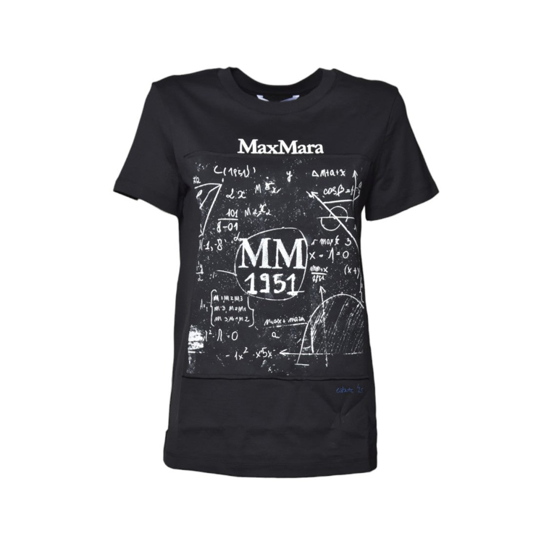 Max Mara Colibri T-Shirt In Black Printed Cotton